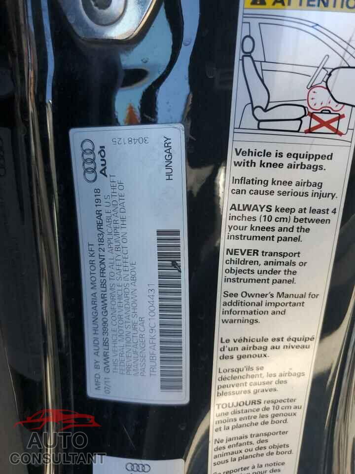 AUDI TT 2012 - TRUBFAFK9C1004431