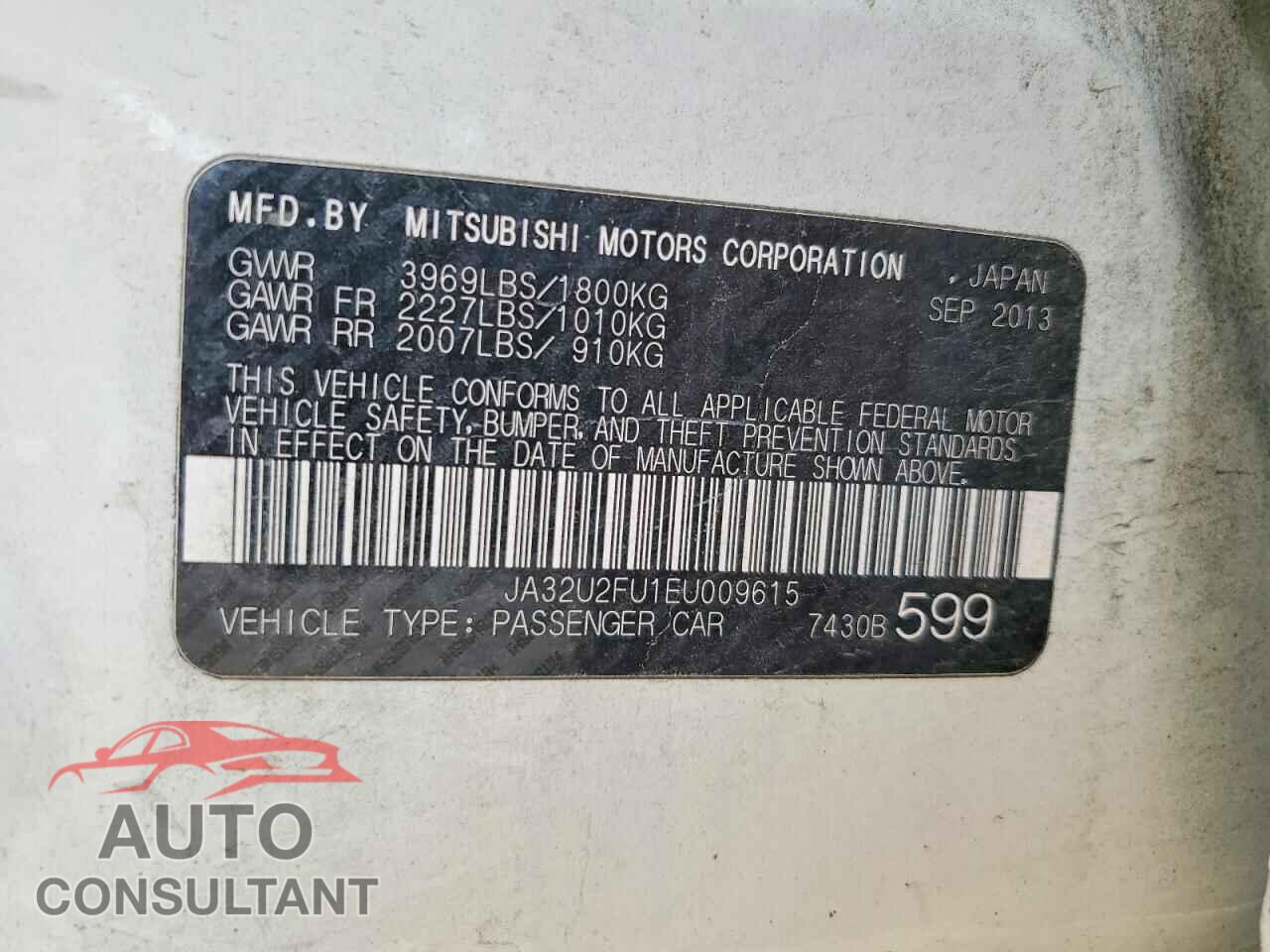 MITSUBISHI LANCER 2014 - JA32U2FU1EU009615