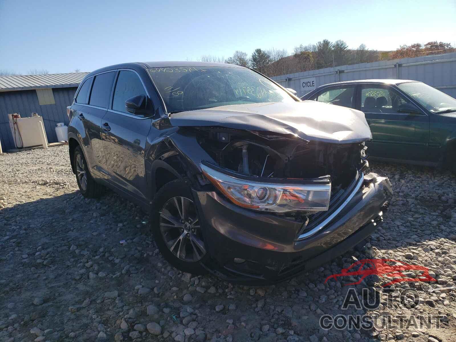 TOYOTA HIGHLANDER 2016 - 5TDBKRFH5GS312276