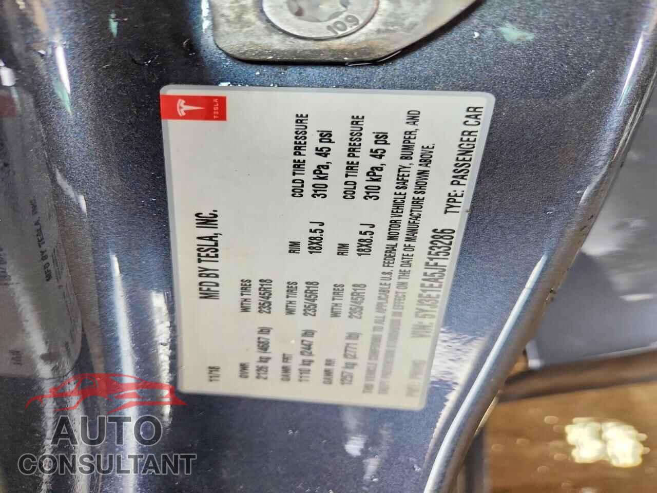TESLA MODEL 3 2018 - 5YJ3E1EA5JF153286