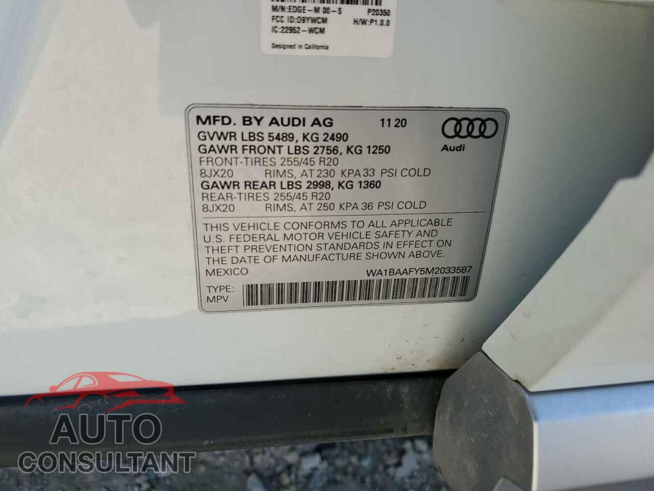 AUDI Q5 2021 - WA1BAAFY5M2033587