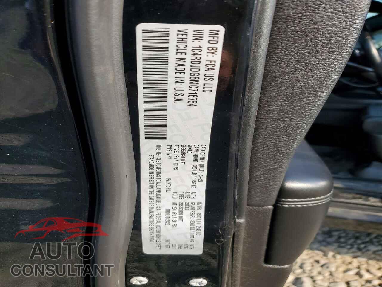 DODGE DURANGO 2021 - 1C4RDJDG6MC716754