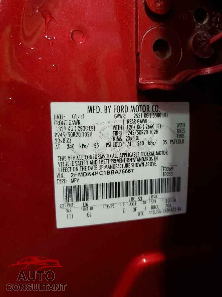 FORD EDGE 2011 - 2FMDK4KC1BBA75667