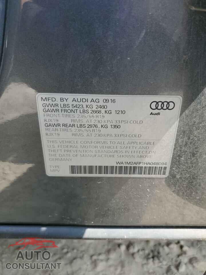 AUDI Q5 2017 - WA1M2AFP1HA048094