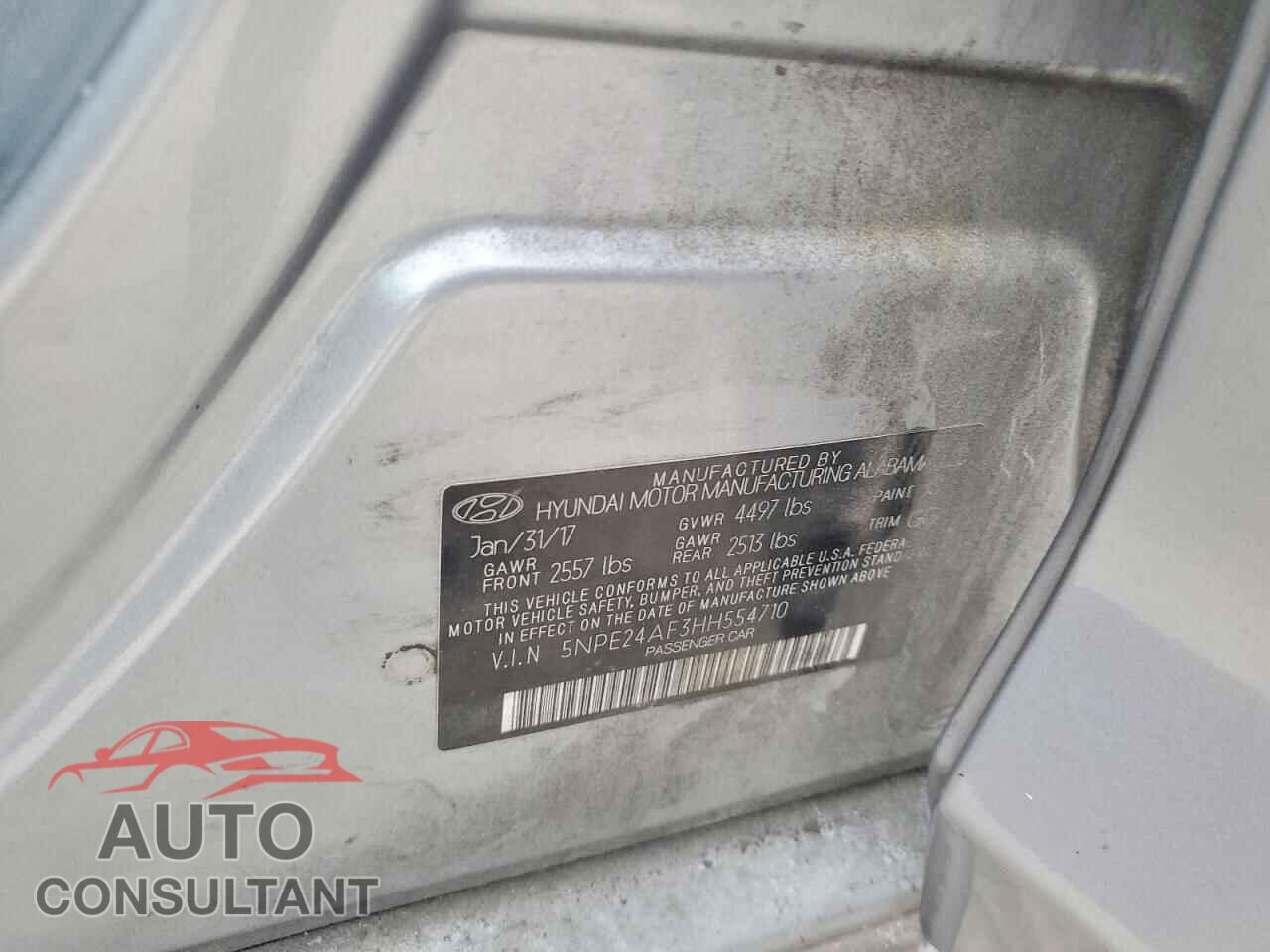 HYUNDAI SONATA 2017 - 5NPE24AF3HH554710