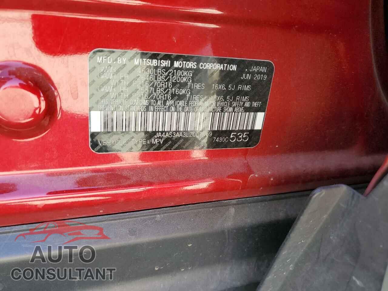 MITSUBISHI ECLIPSE 2020 - JA4AS3AA3LZ001659