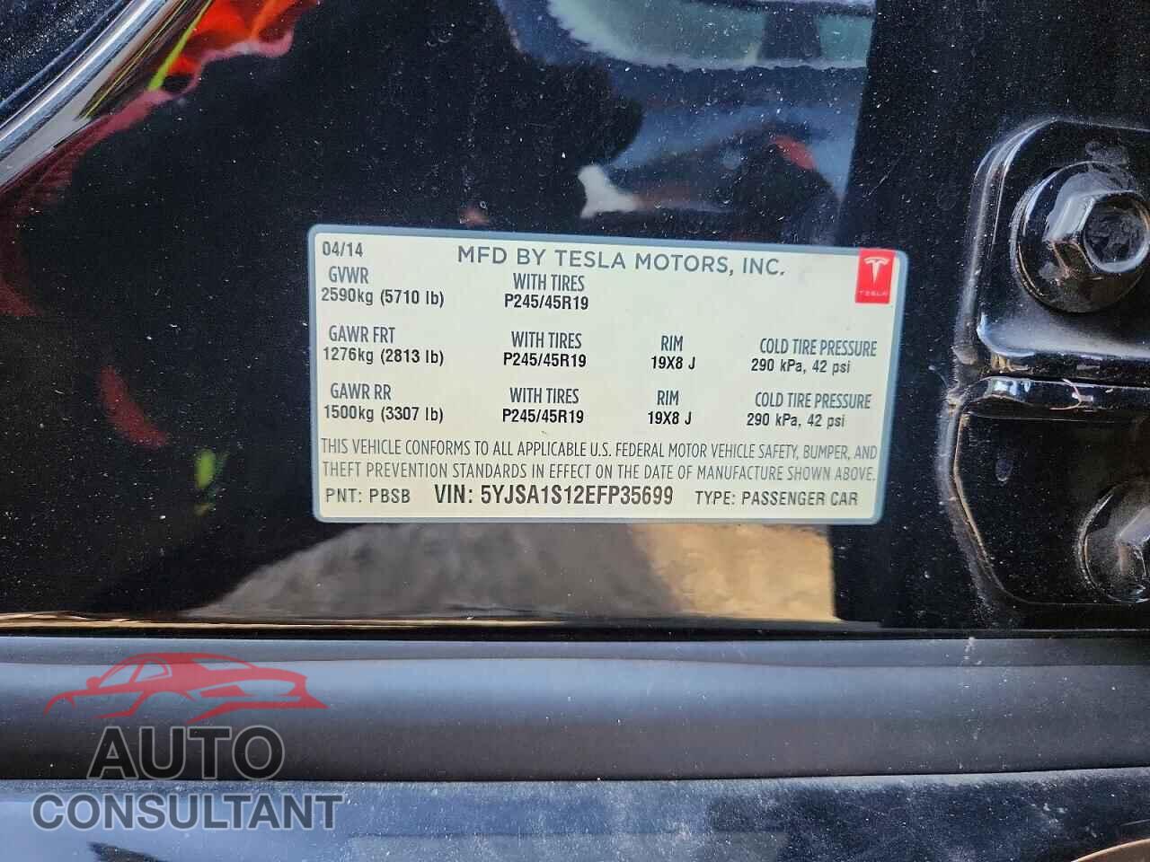 TESLA MODEL S 2014 - 5YJSA1S12EFP35699