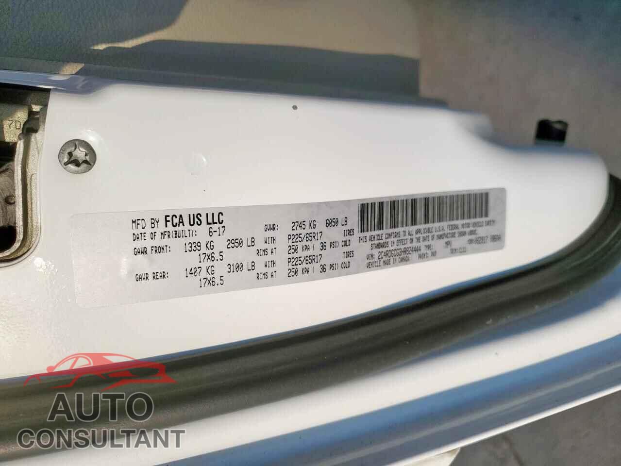 DODGE CARAVAN 2017 - 2C4RDGCG3HR824444