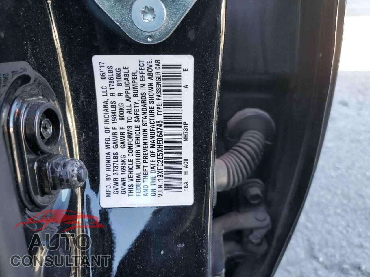 HONDA CIVIC 2017 - 19XFC2E5XHE064745