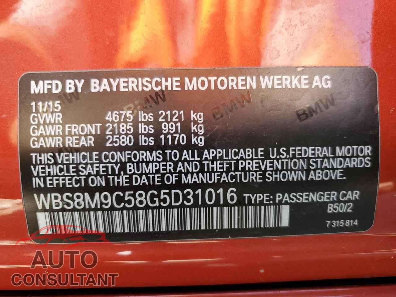BMW M3 2016 - WBS8M9C58G5D31016