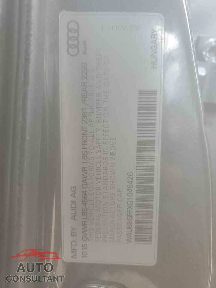AUDI A3 2016 - WAUB8GFFXG1046426