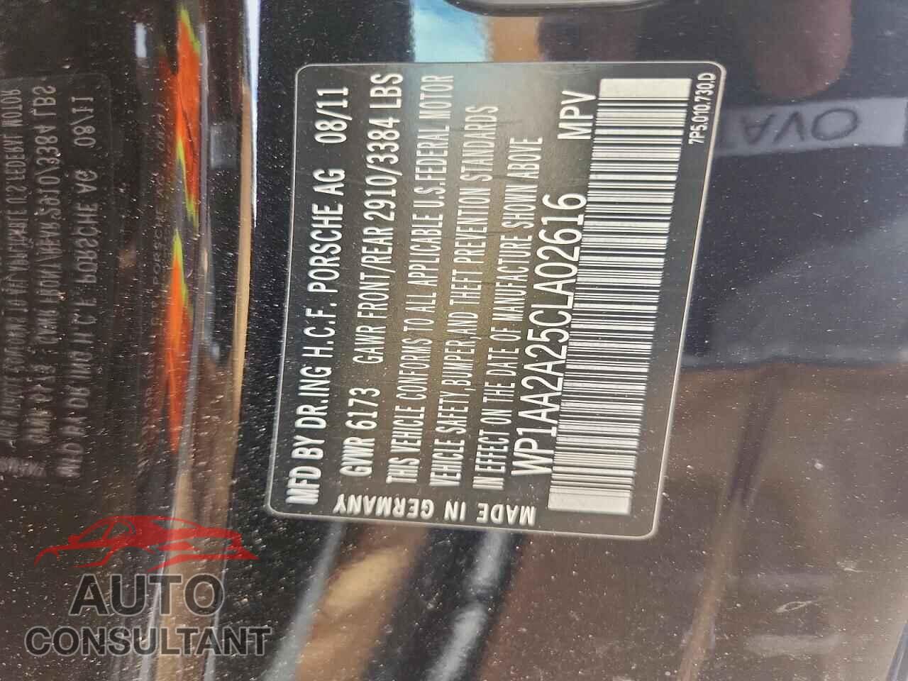 PORSCHE CAYENNE 2012 - WP1AA2A25CLA02616