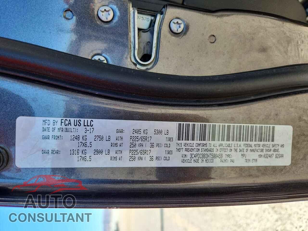 DODGE JOURNEY 2017 - 3C4PDCBB3HT588459