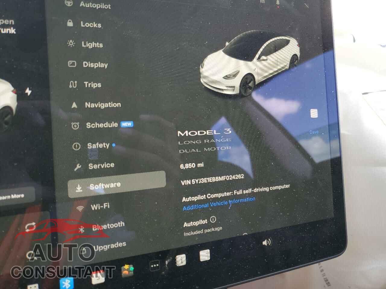 TESLA MODEL 3 2021 - 5YJ3E1EB8MF024262