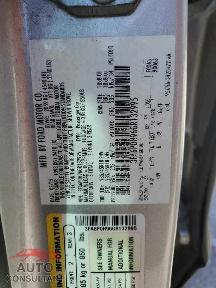 FORD FUSION 2016 - 3FA6P0H96GR132995