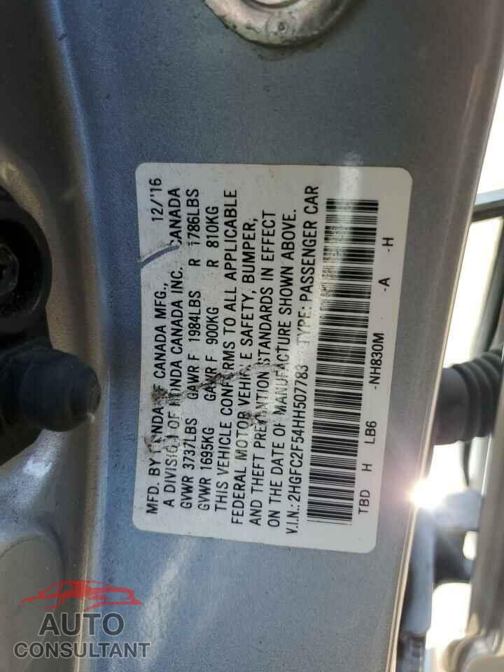 HONDA CIVIC 2017 - 2HGFC2F54HH507783