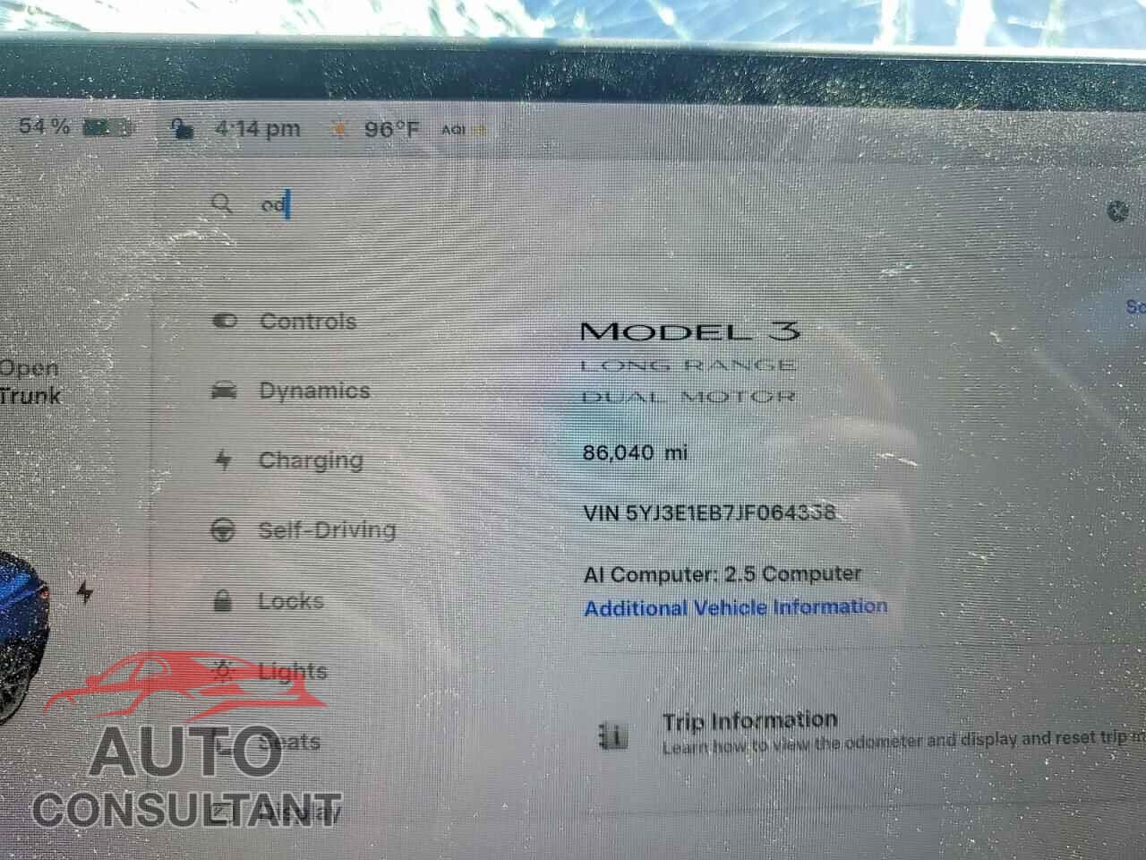TESLA MODEL 3 2018 - 5YJ3E1EB7JF064358