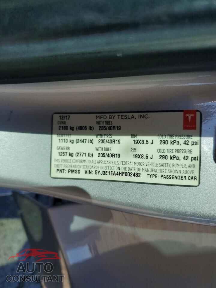TESLA MODEL 3 2017 - 5YJ3E1EA4HF002482