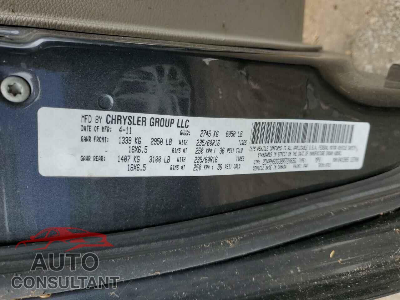 DODGE CARAVAN 2011 - 2D4RN5DG3BR720658