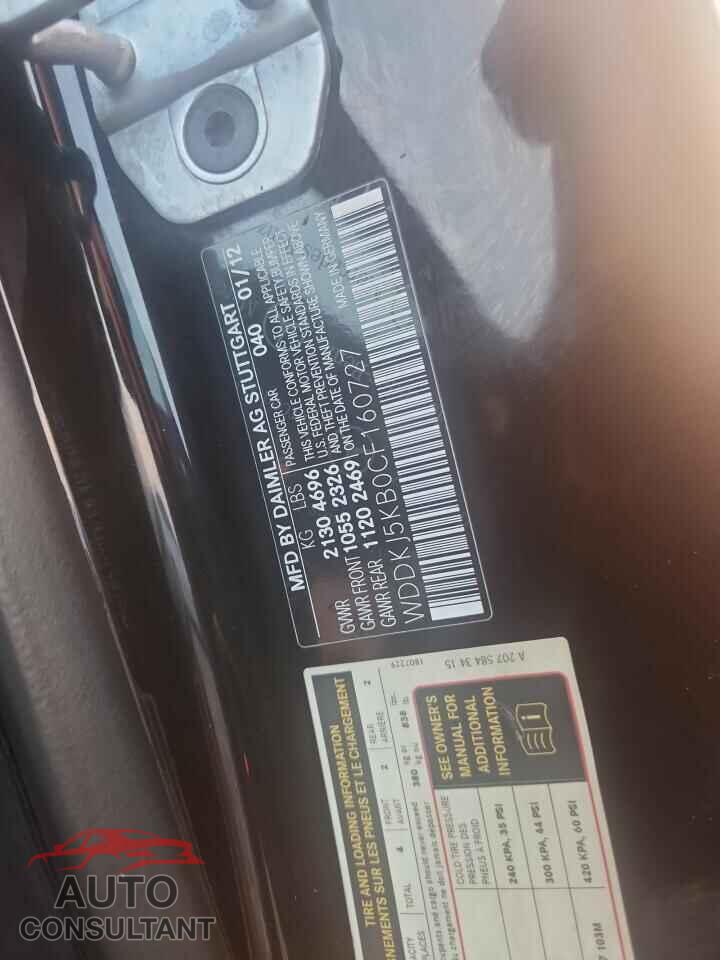MERCEDES-BENZ E-CLASS 2012 - WDDKJ5KB0CF160727