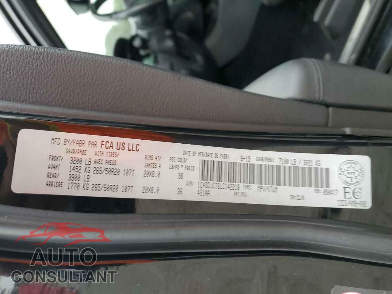 DODGE DURANGO 2020 - 1C4SDJCT6LC142218