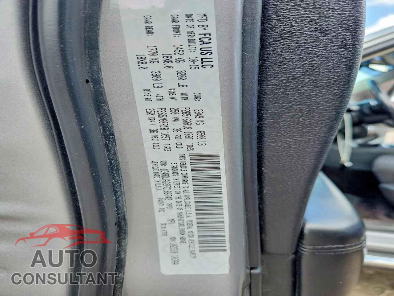 DODGE DURANGO 2015 - 1C4RDJAG0FC186742