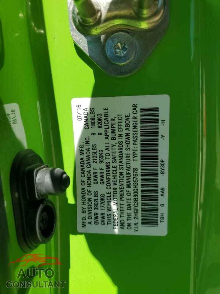 HONDA CIVIC 2016 - 2HGFC3B30GH357678