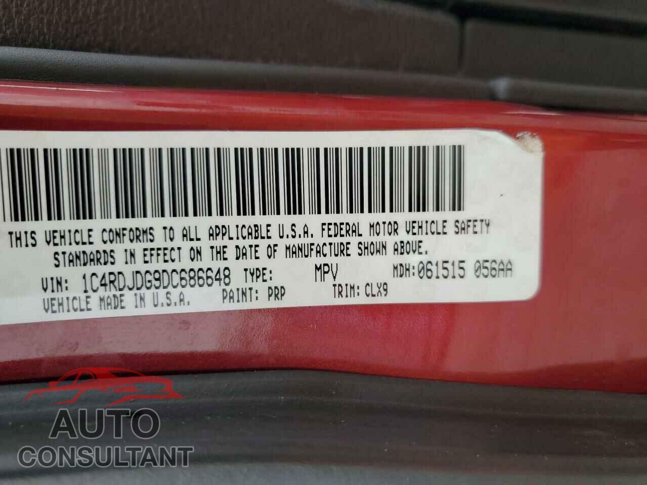 DODGE DURANGO 2013 - 1C4RDJDG9DC686648