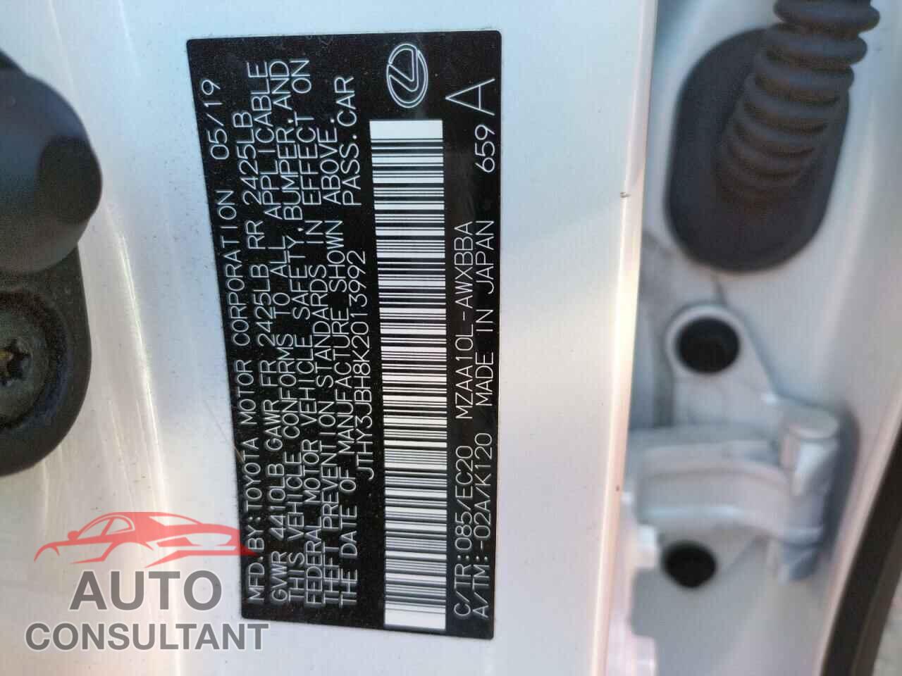 LEXUS UX 200 2019 - JTHY3JBH8K2013992