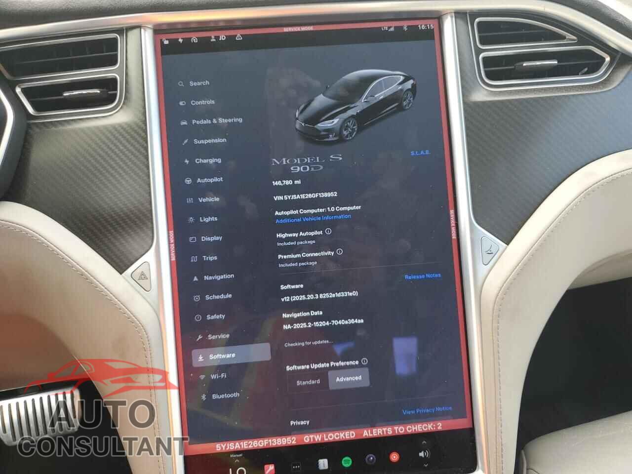 TESLA MODEL S 2016 - 5YJSA1E26GF138952