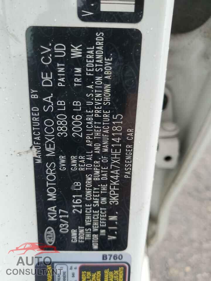 KIA FORTE 2017 - 3KPFK4A7XHE141815