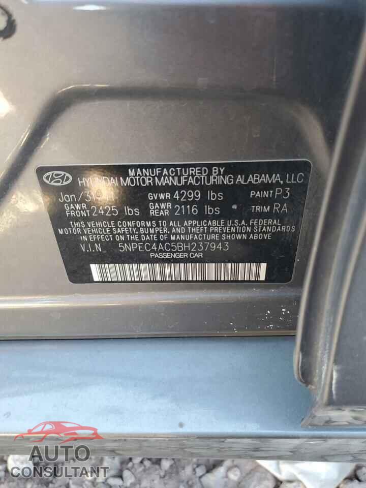 HYUNDAI SONATA 2011 - 5NPEC4AC5BH237943