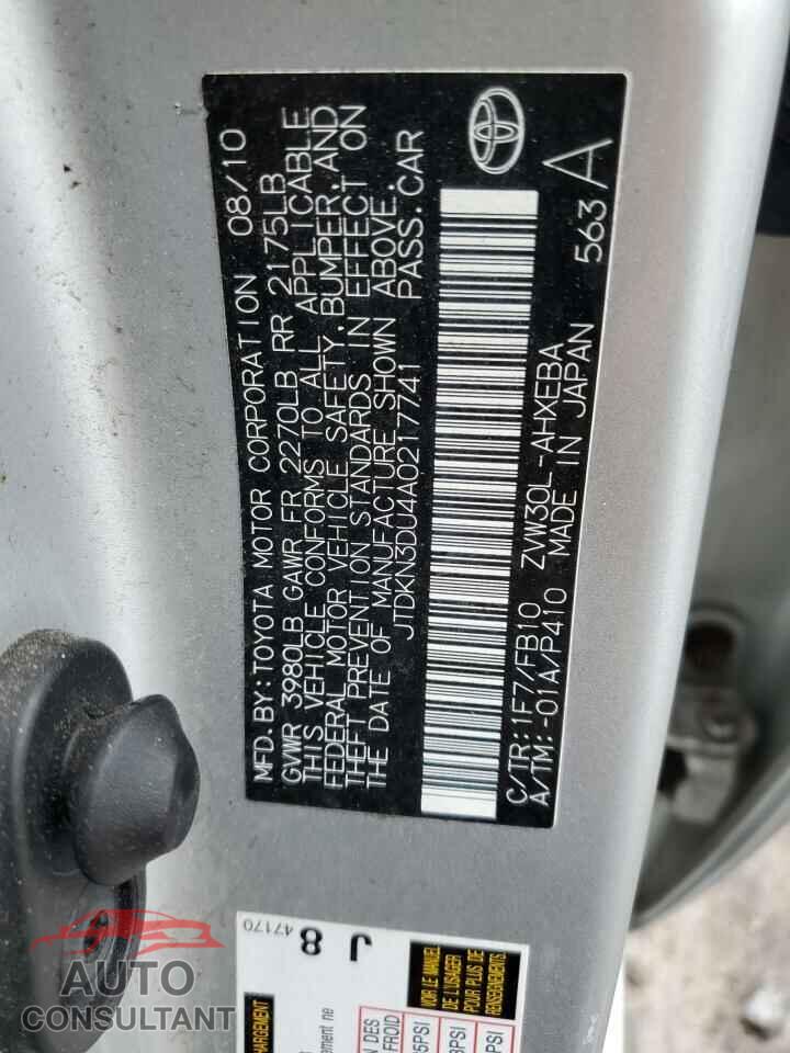 TOYOTA PRIUS 2010 - JTDKN3DU4A0217741