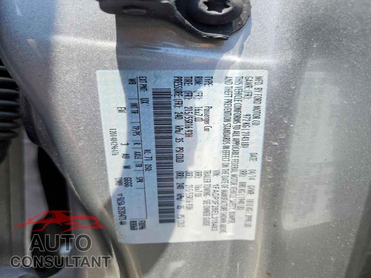FORD FOCUS 2014 - 1FADP3F28EL318483