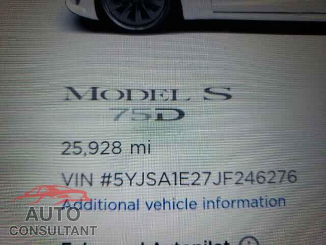 TESLA MODEL S 2018 - 5YJSA1E27JF246276