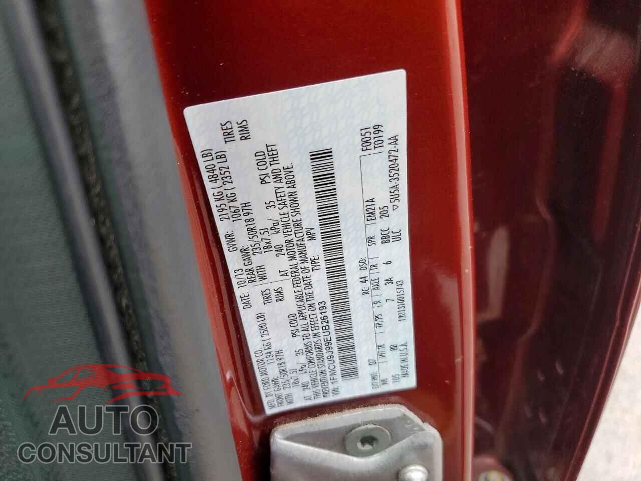 FORD ESCAPE 2014 - 1FMCU9J99EUB26193