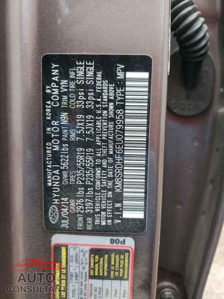 HYUNDAI SANTA FE 2014 - KM8SRDHF6EU079958