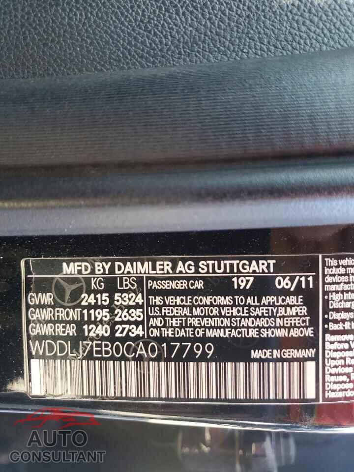 MERCEDES-BENZ CLS-CLASS 2012 - WDDLJ7EB0CA017799