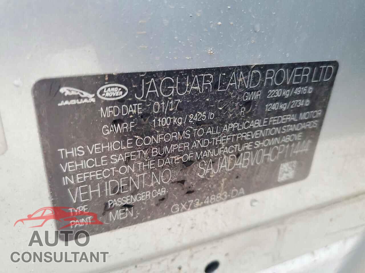 JAGUAR XE 2017 - SAJAD4BV0HCP11444