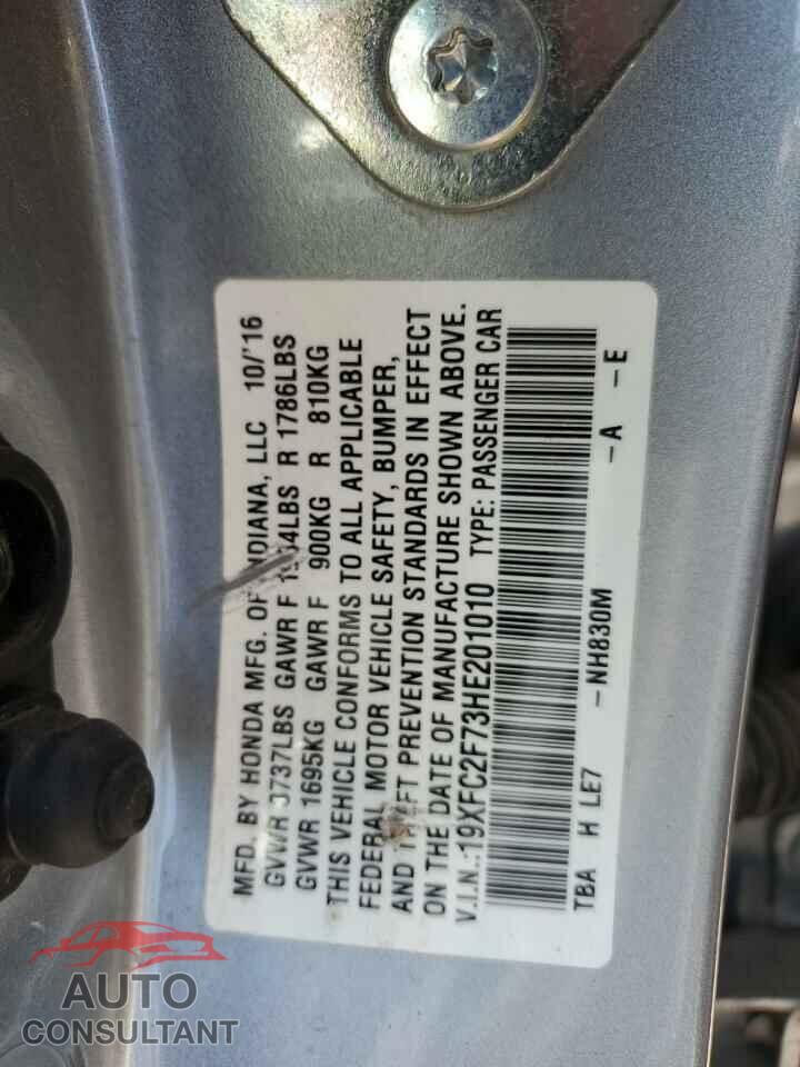 HONDA CIVIC 2017 - 19XFC2F73HE201010
