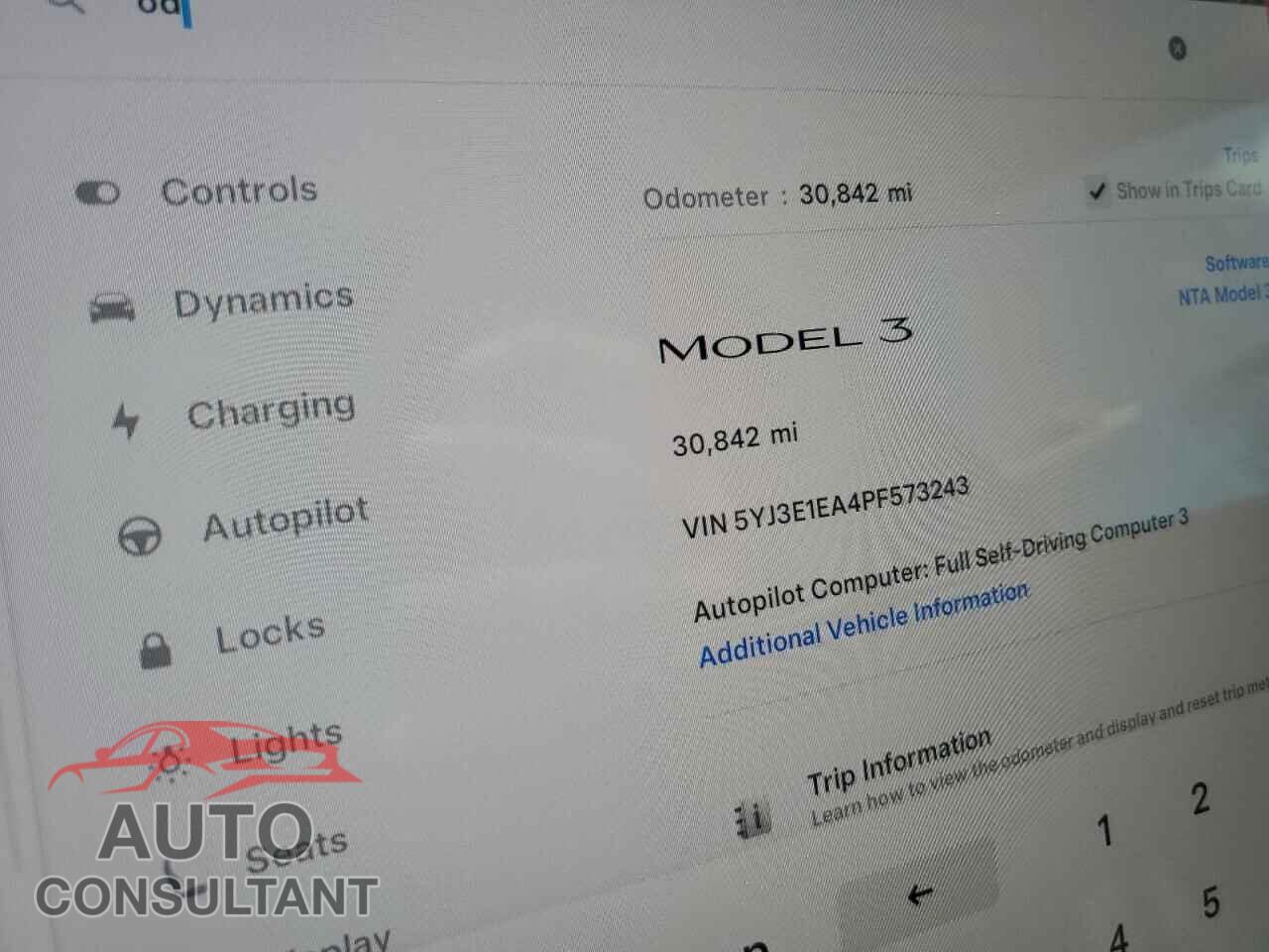 TESLA MODEL 3 2023 - 5YJ3E1EA4PF573243
