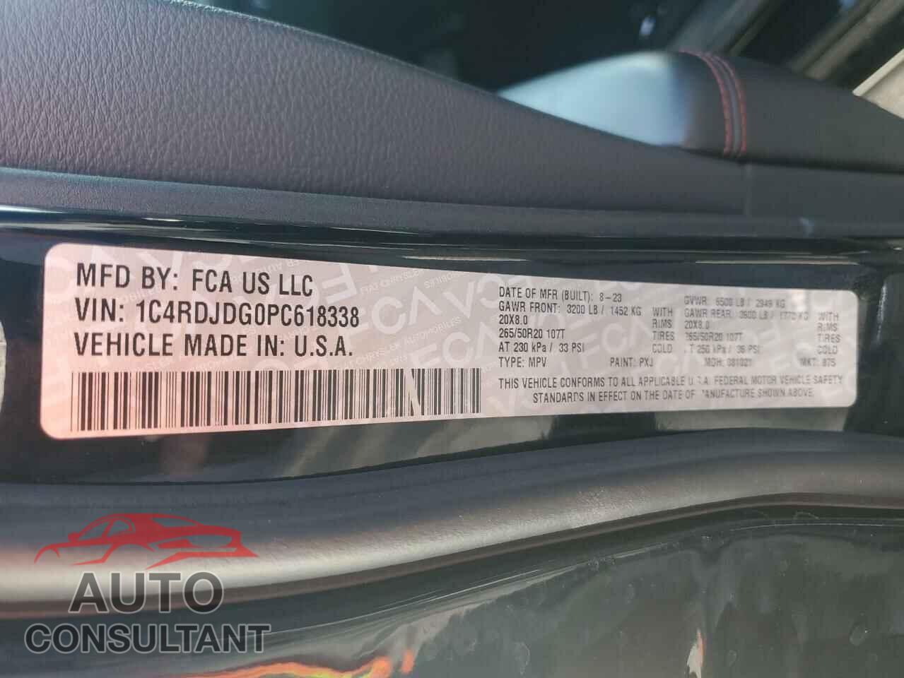 DODGE DURANGO 2023 - 1C4RDJDG0PC618338