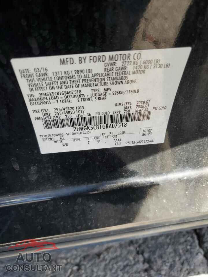 FORD FLEX 2016 - 2FMGK5C81GBA07518
