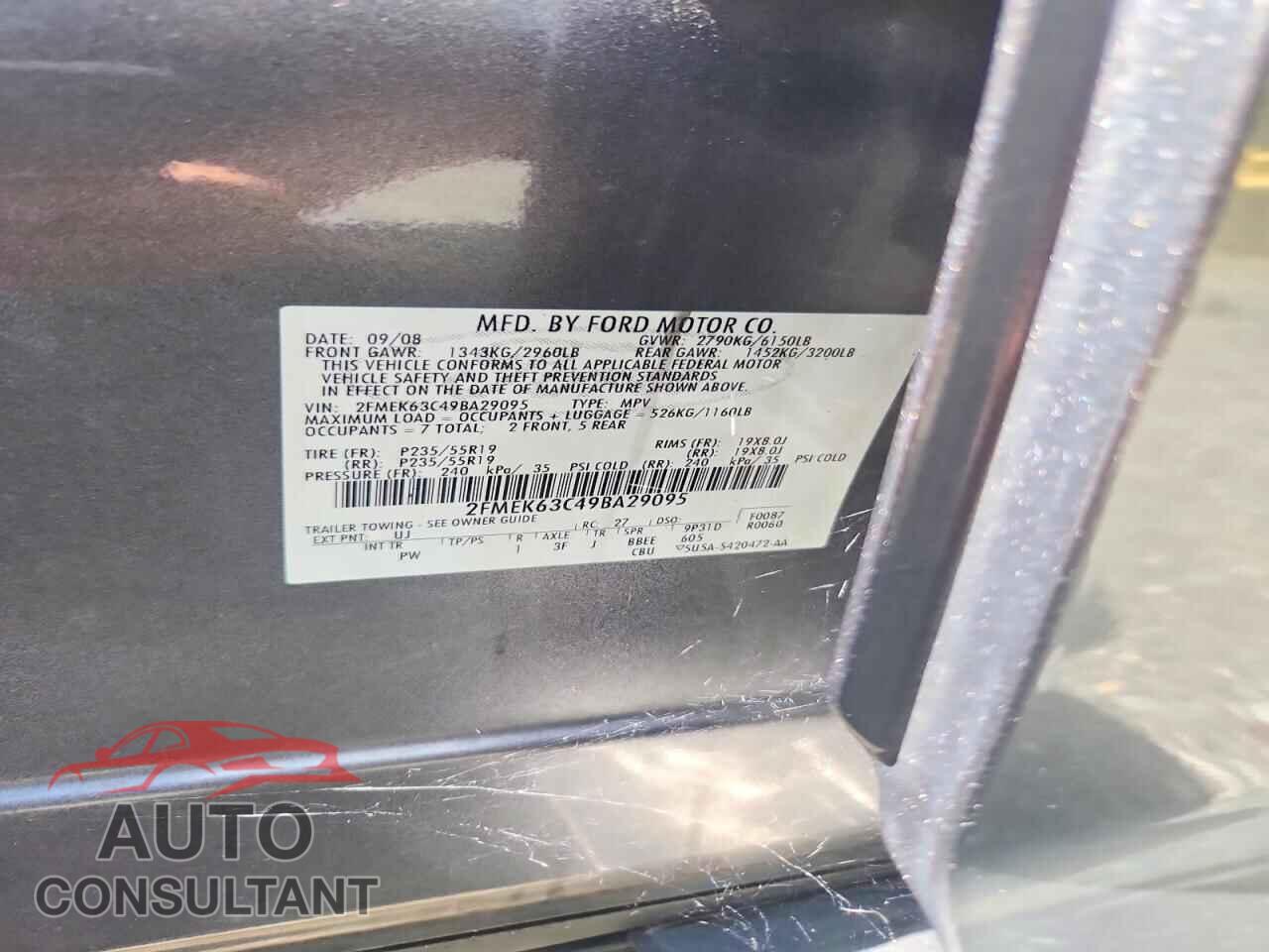 FORD FLEX 2009 - 2FMEK63C49BA29095