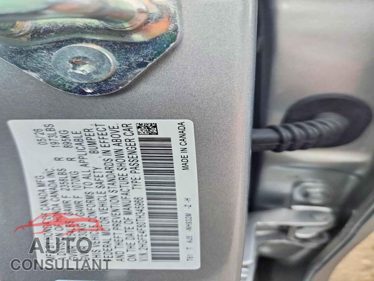 HONDA CIVIC 2026 - 2HGFE4F80TH345966