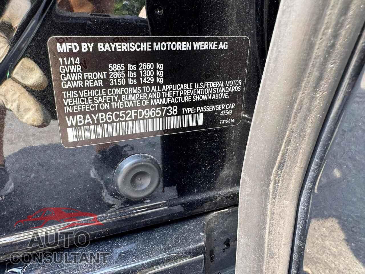 BMW 7 SERIES 2015 - WBAYB6C52FD965738