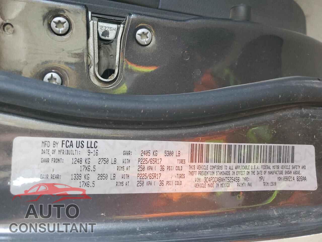 DODGE JOURNEY 2017 - 3C4PDCABXHT525456