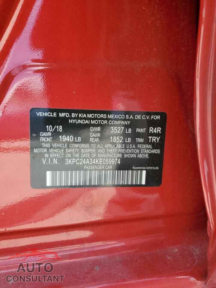 HYUNDAI ACCENT 2019 - 3KPC24A34KE059974