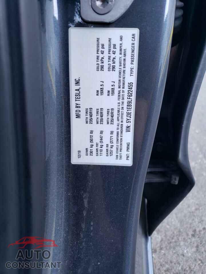 TESLA MODEL 3 2020 - 5YJ3E1EB9LF622455