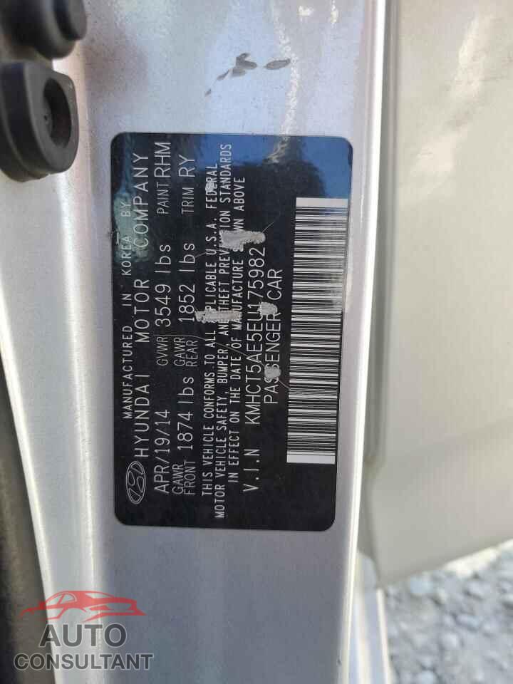 HYUNDAI ACCENT 2014 - KMHCT5AE5EU175982